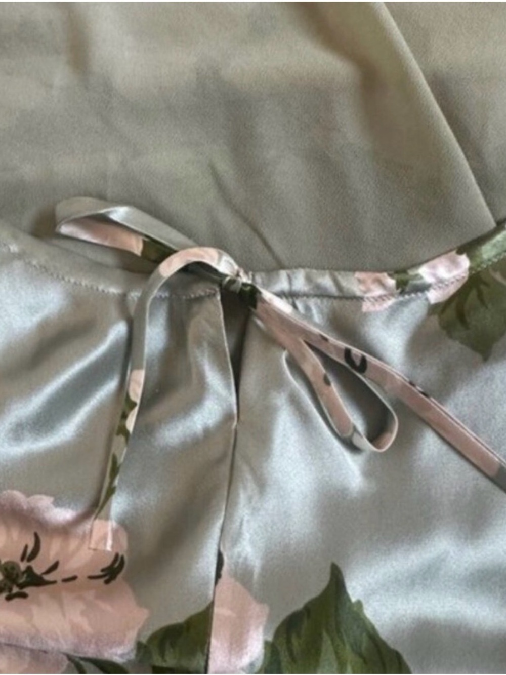 NEW Reformation Anaiis Long Silk Dress Tarragon Green Floral | size 4 - Picture 10 of 10